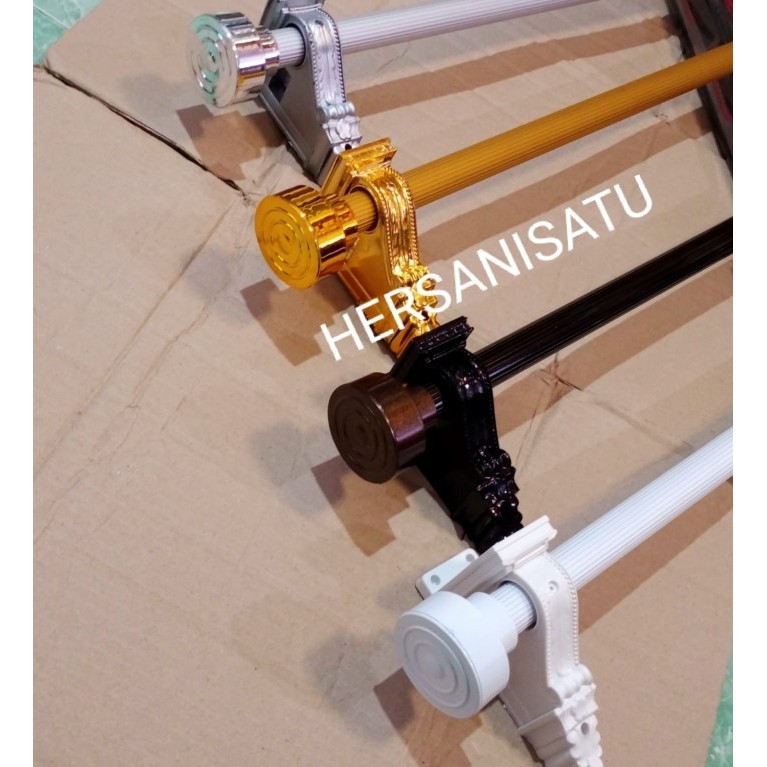 New Breket Batang Gorden 1 Meter FullSet Besi Hordeng Tabung nimalis