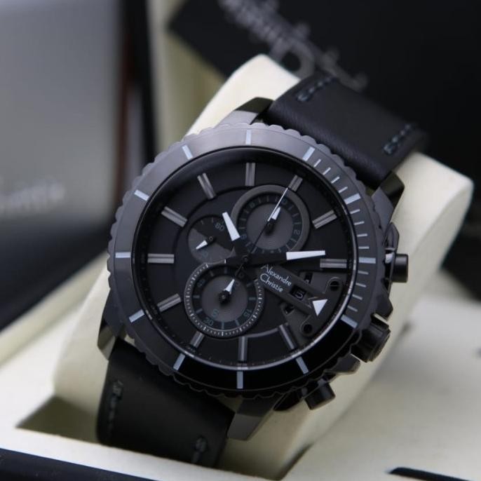 ALEXANDRE CHRISTIE AC6527 AC 6527 FULLBLACK.JAM TANGAN PRIA