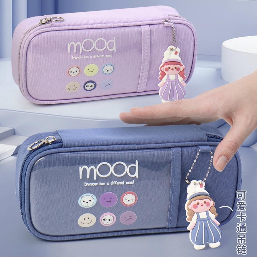 

Ede-78 Txs05 Korean Pen Pencil Case Cartoon Mood Plus Gantungan Kotak Tempat Pensil Mkt Promo Special