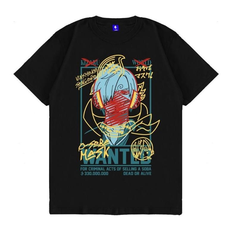 Promo Kaos Anime One Piece Sanji O'Soba Mask Wanted Baju Anak Dewasa Pria Wanita