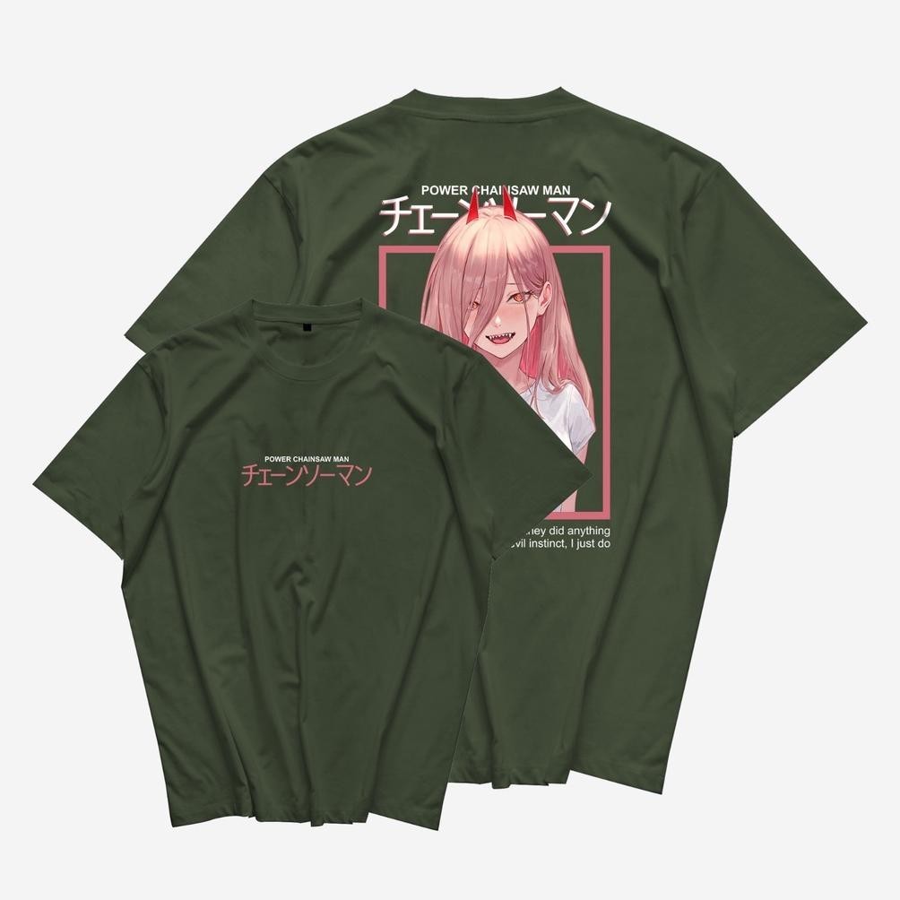 Limited Makima Power Chainsawman Baju Anime Tshirt Combed 24S