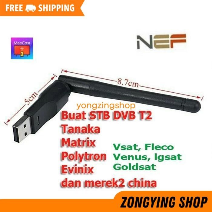 USB DONGLE WIFI WIRELESS BUAT SET TOP BOX DVB T2 PIOLINE MATRIX EVINIX ZONGYING SHOP KUALITAS TERBAI