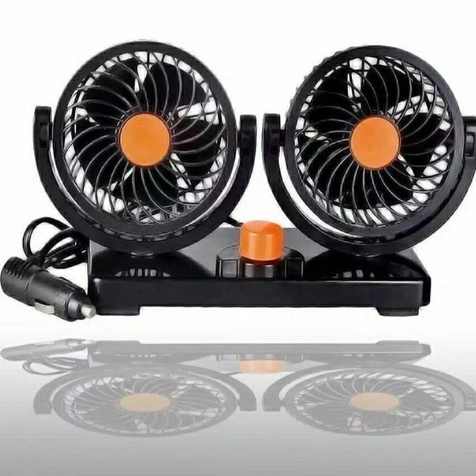 VIRAL Kipas Mobil 24V Truk Besar 12V Pendingin USB Kipas Lipat Mobil Kipas Dua Kepala Angin Senyap P