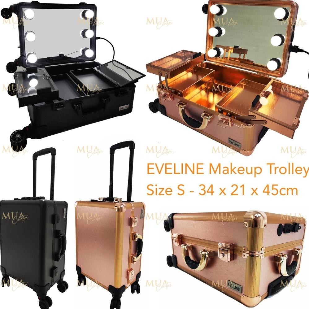 Beauty Case / Troli Makeup / Koper Rias Kaca Lampu EVELINE S
