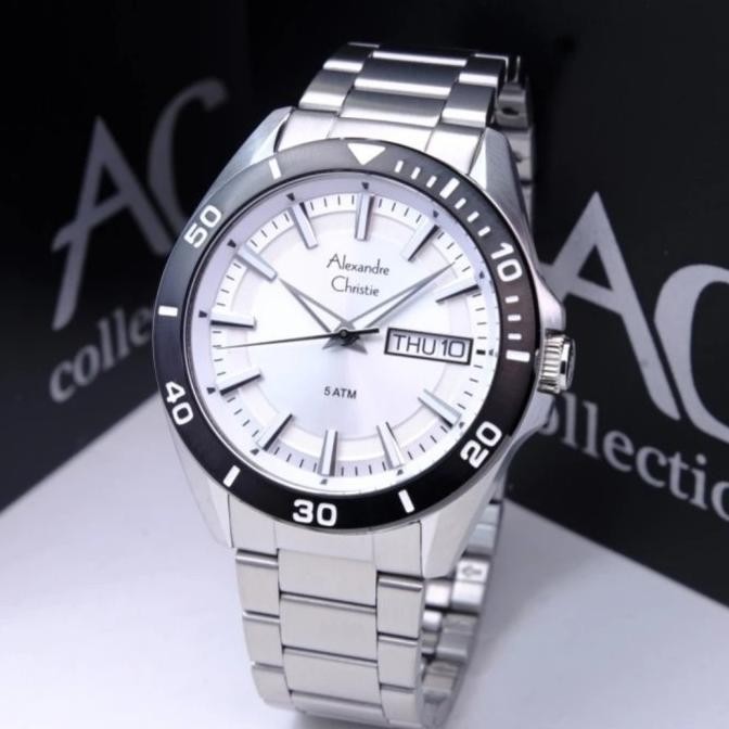 ALEXANDRE CHRISTIE AC6512 AC 6512 SILVER WHITE JAM PRIA ORIGINAL