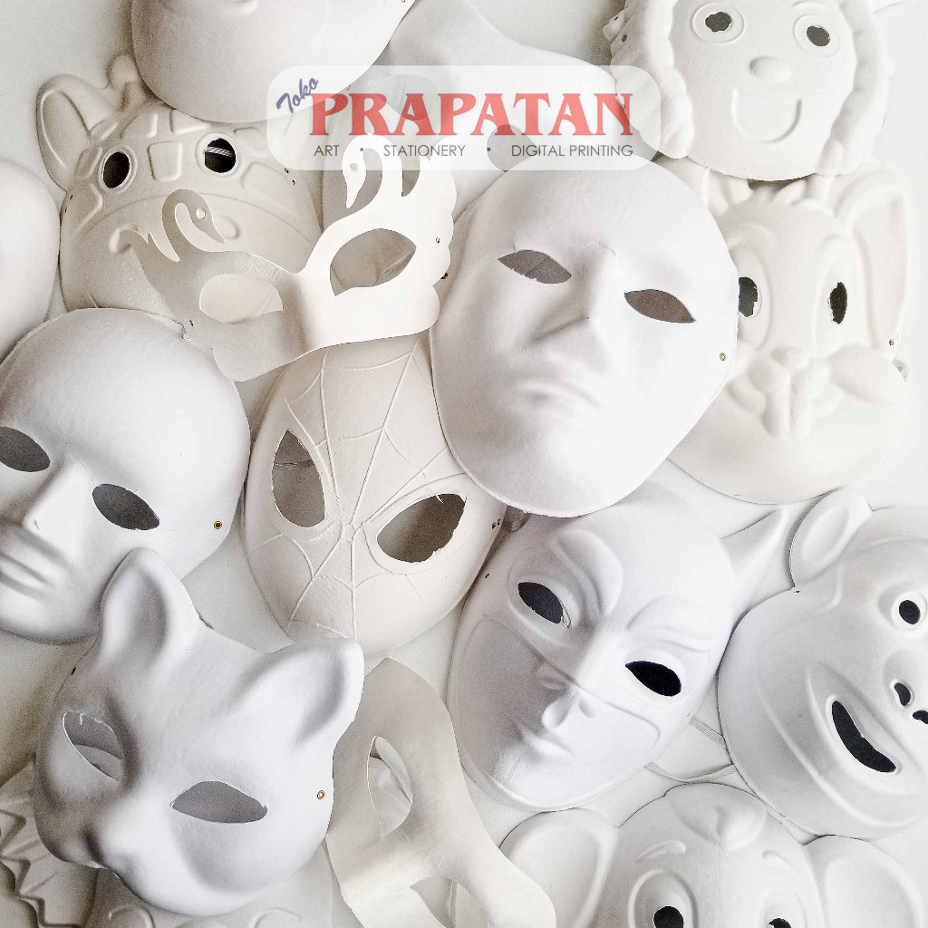 New Produk Topeng Lukis Wajah Polos Putih Topeng Binatang Wi4