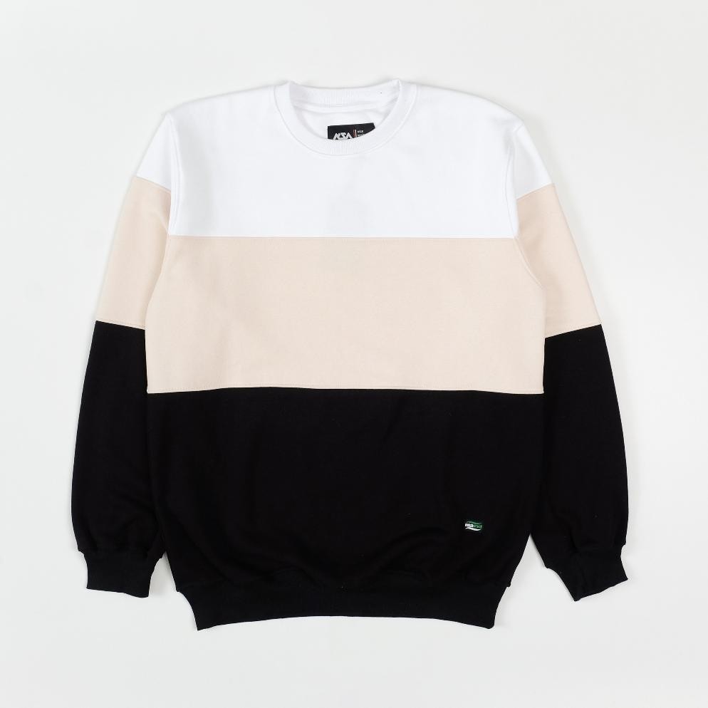 Sweater Kaos Pria Nsa Ind Three Colour Block Cream Wanita