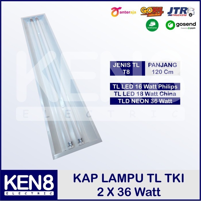 Sukaca - Kap Lampu Tl Tki 2 X 36 Watt 2 X 16 Watt Led Philips