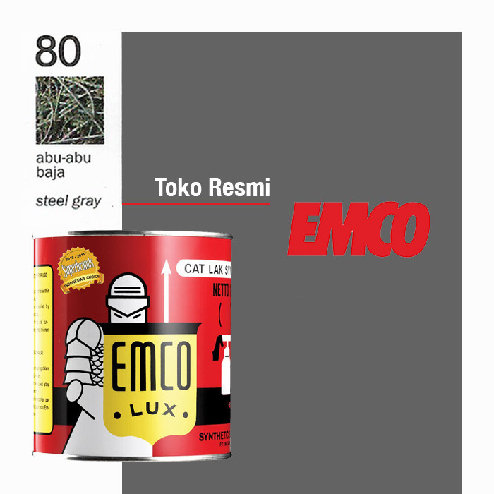 Produk Cat Kayu & Besi Emco Lux 1kg - Standar No. 80 Abu-abu Baja