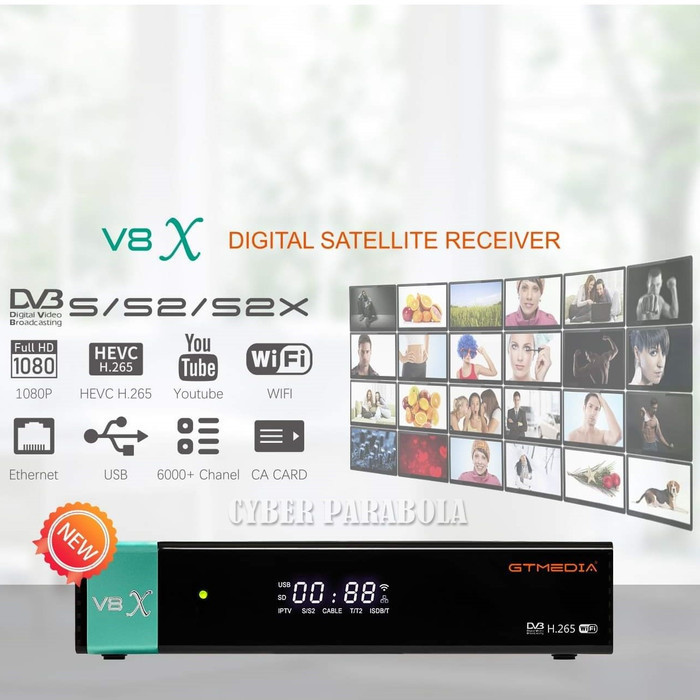 {SyaneShop} GTMEDIA V8X DVB-S S2 S2X SCART  CA card slot Murah