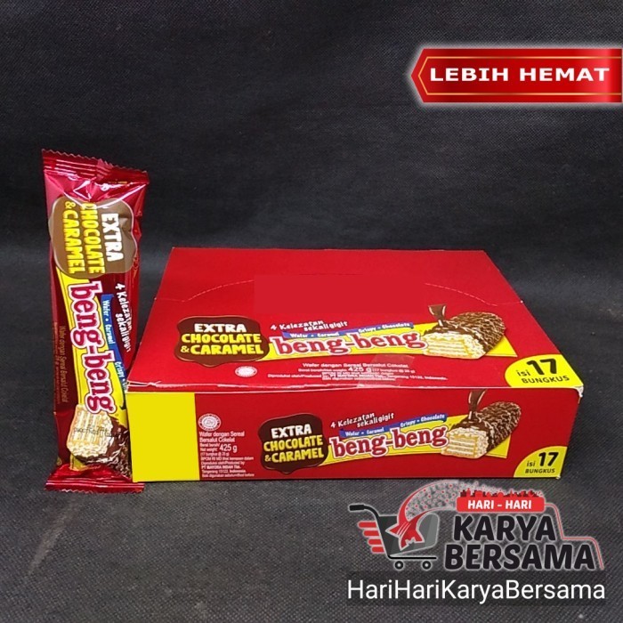 

FREE ONGKIR BENG-BENG WAFER CARAMEL CRISPY CHOCOLATE BOX ISI 17'S X 25GR