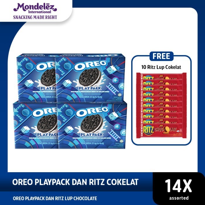 

EKSLUSIF Oreo Biskuit Playpack Free Mainan [4 Pack] - Free Ritz Cokelat