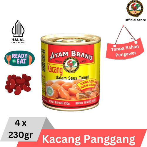 

PRODUK TERBATAS Ayam Brand - Kacang Panggang Kaleng Baked Beans 4 pcs 230gr