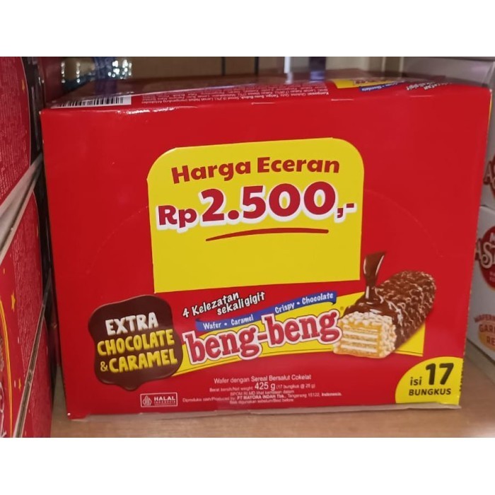 

TERPERCAYA Beng Beng Wafer BengBeng Coklat 1 Box Isi 20x22gr