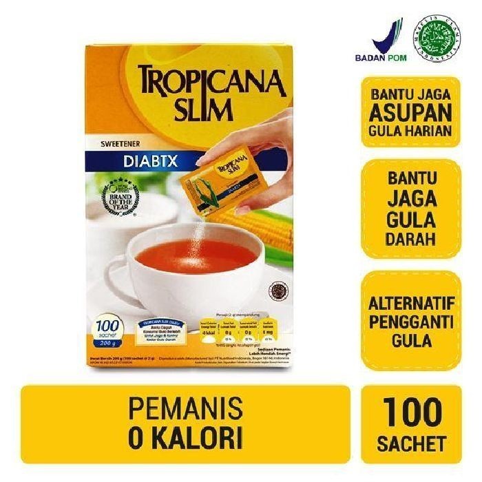 

S39661 TROPICANA SLIM DIABETICS SWEETENER 200GR (100X2GR) KOTAK MAJU BERSAMA (20250824)