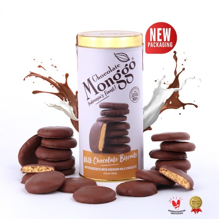 

NEW Chocolate Monggo Biscuits Milk Chocolate 41% 158g Biskuit Susu