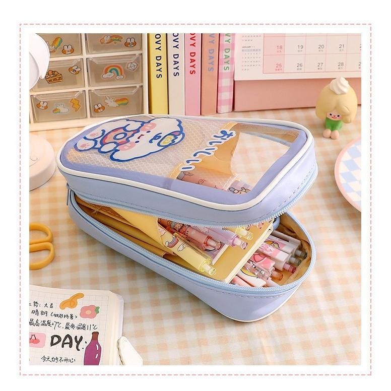 

Special Sale **Ready**Tempat Pensil Anak Transparan Motif Kartun Pencil Case Multifungsi Ala Korea Pouch Serbaguna/Tempat Pensil Transparan Anti Air Motif Kartun Kawaii Dengan Resleting Dfg-88