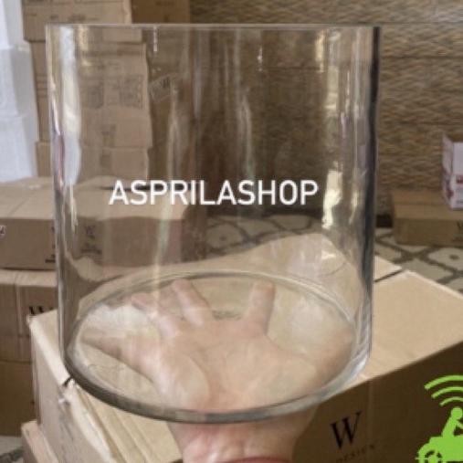 Vas Bunga Silinder Besar Vas Tabung Kaca Diameter 20Cm Tinggi 20Cm