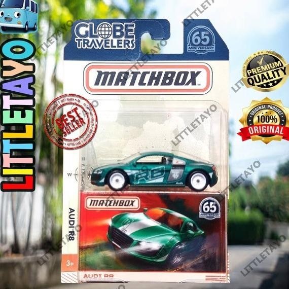 MATCHBOX AUDI R8 HIJAU SPORT CAR GLOBE TRAVELERS 65TH ANNIVERSARRY