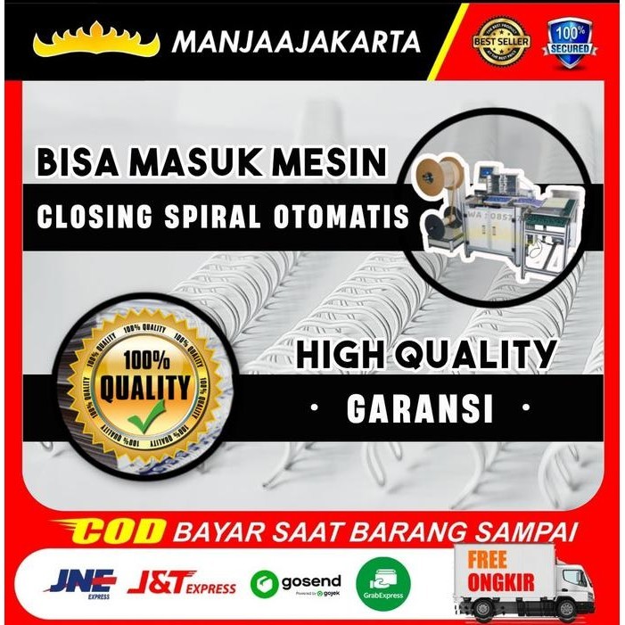 

jilid spiral 1 per 2 putih A4 ring kawat spiral jilid nomer 8 binder