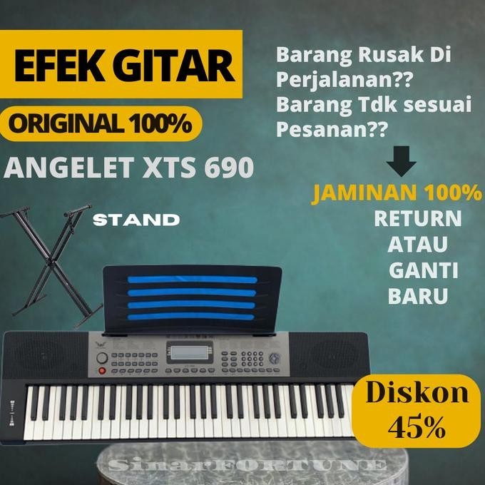 Piano Keyboard Angelet Xts-690 Original Keyboard Digital Orgen Tunggal