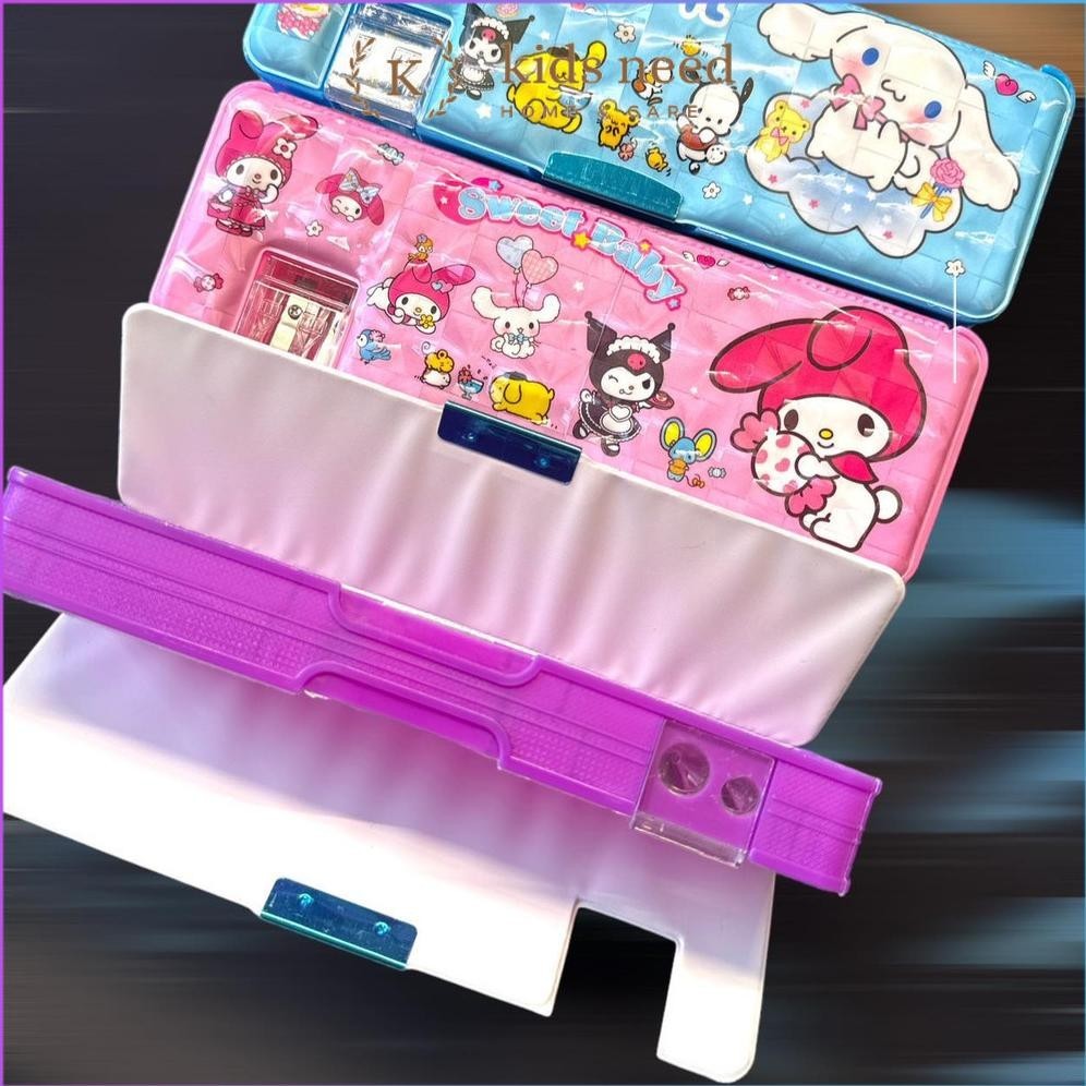 

Original Tempat Pensil Magnet Karakter 2 Sisi / Kotak Pensil Magnet Karakter Dengan Rautan Mini / Pensil Case Sanrio Kuromi Hologram Lucu