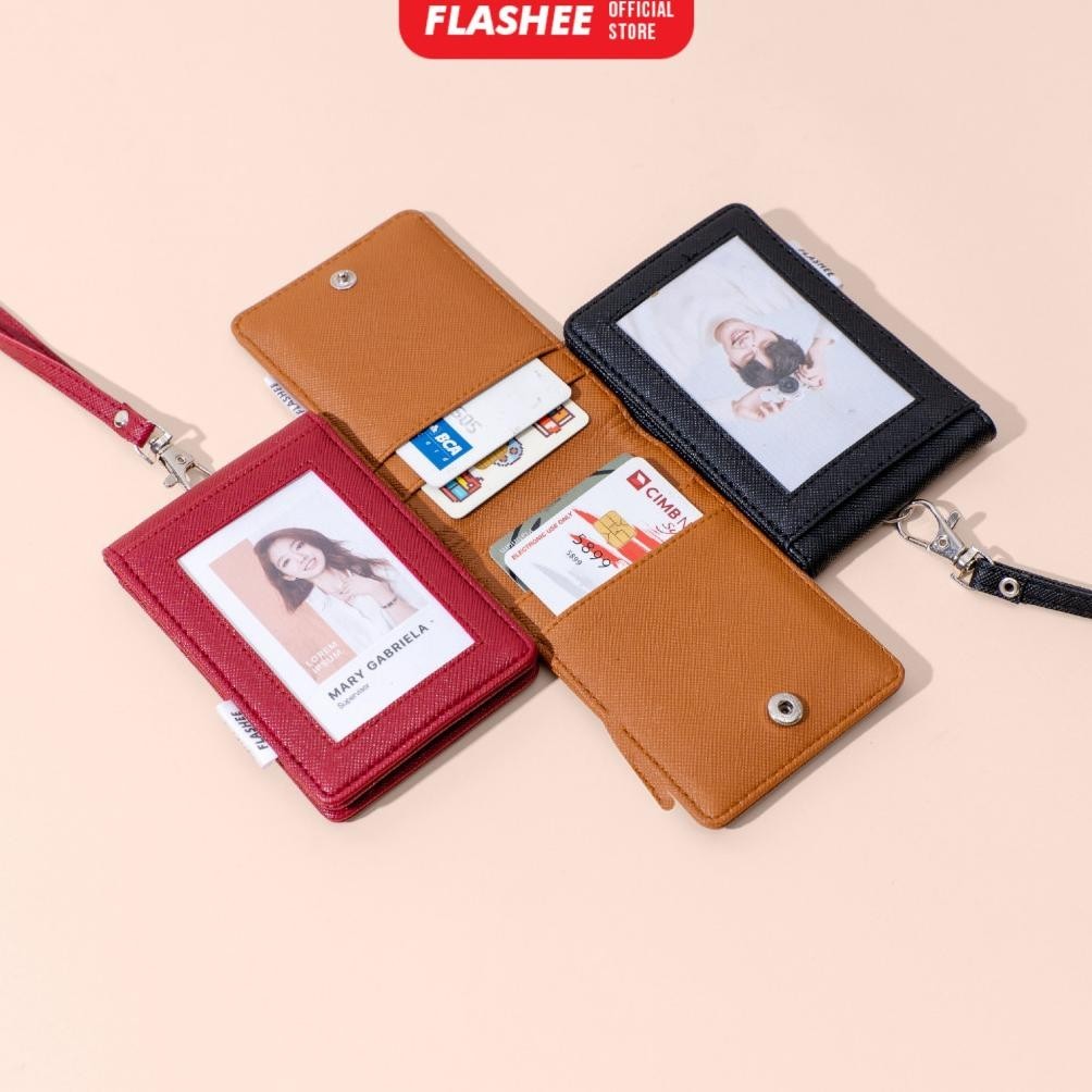 

Original Flashee Lanyard Id Card Holder Harper Lanyard Name Tag Kulit Dua Sisi Bolak Balik Mika Kancing Termurah Berkualitas