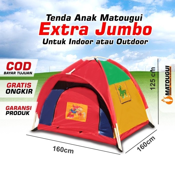 TENDA CAMPING Tenda Camping Anak Anti Air Ukuran Lebih Besar dan Mudah Dipasang