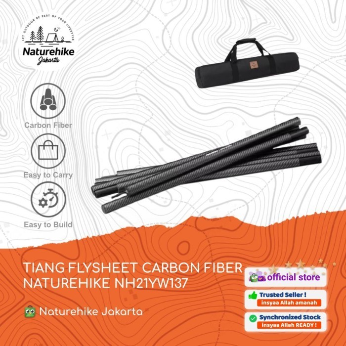 PERLENGKAPAN CAMPING TIANG FLYSHEET / TENDA CAMPING CARBON FIBER NATUREHIKE NH21YW137