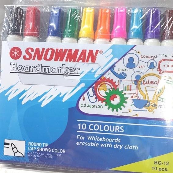 

Spidol Snowman Whiteboard Bg-12 Set 10 Warna