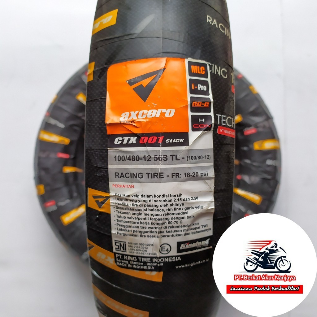 Kingland Axcero CTX 001 100/480-12 BONUS Pentil Ban depan mini GP slick
