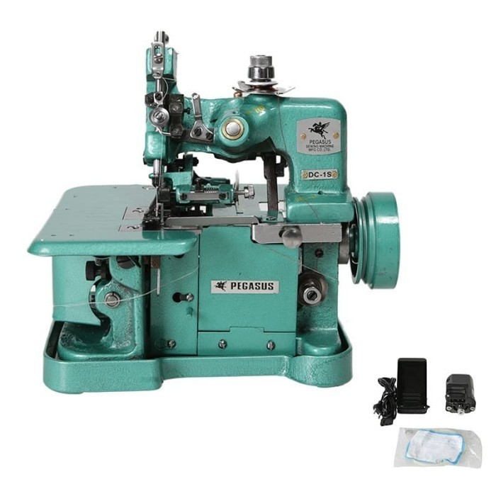Mesin Jahit Obras 3 Benang Pegasus Dc-1S + Dinamo + Meja Kaki