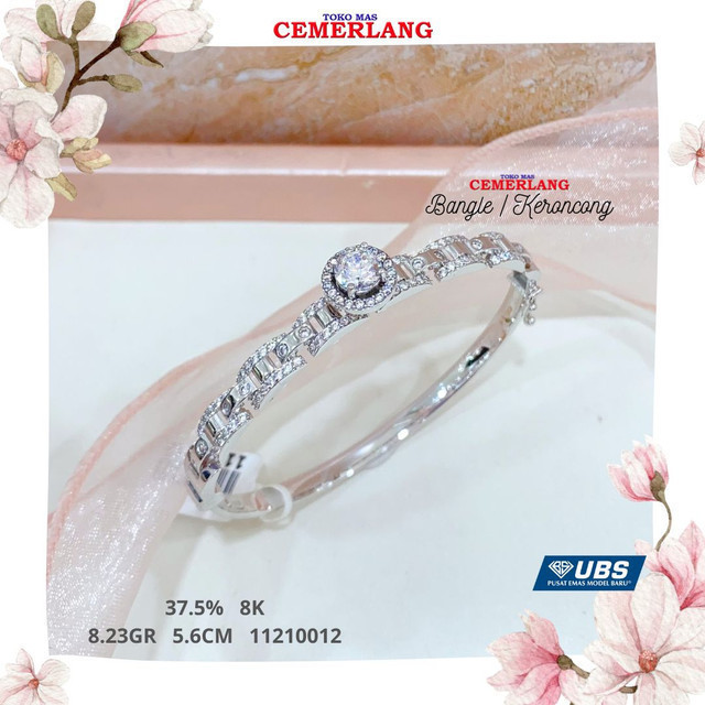 GELANG EMAS PUTIH UBS 375 8K 5.6CM 8.23 11210012