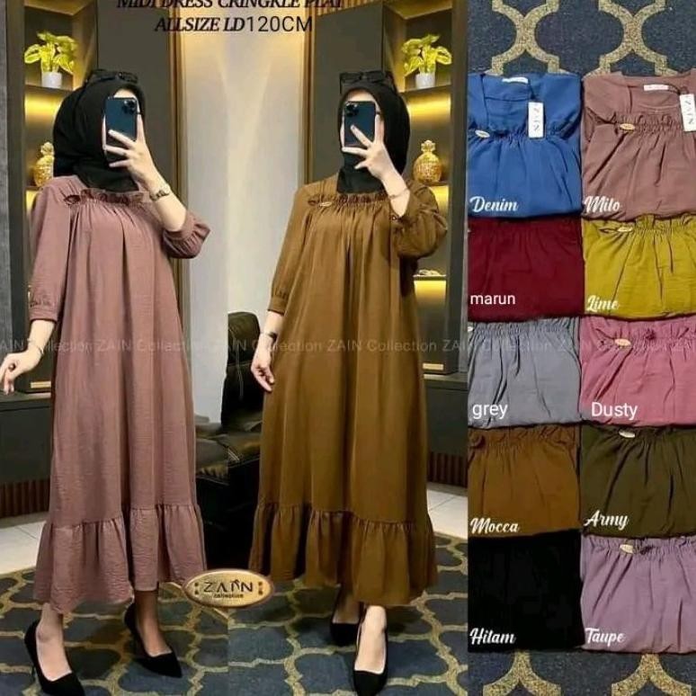 Eq-77 Gamis Fuji Viral Cringkel Airflow Bawah Rempel Terlaris