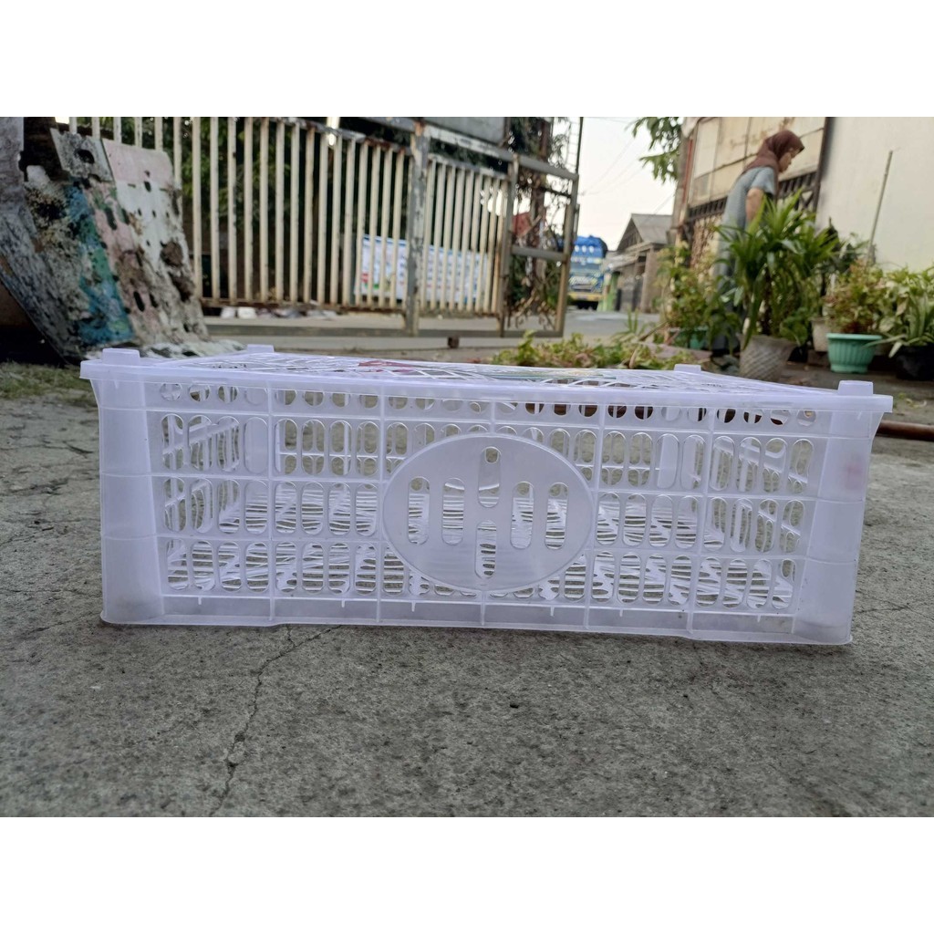 KERANJANG PLASTIK BUAH SAYUR BEKAS ANGGUR WARNA BENING PUTIH