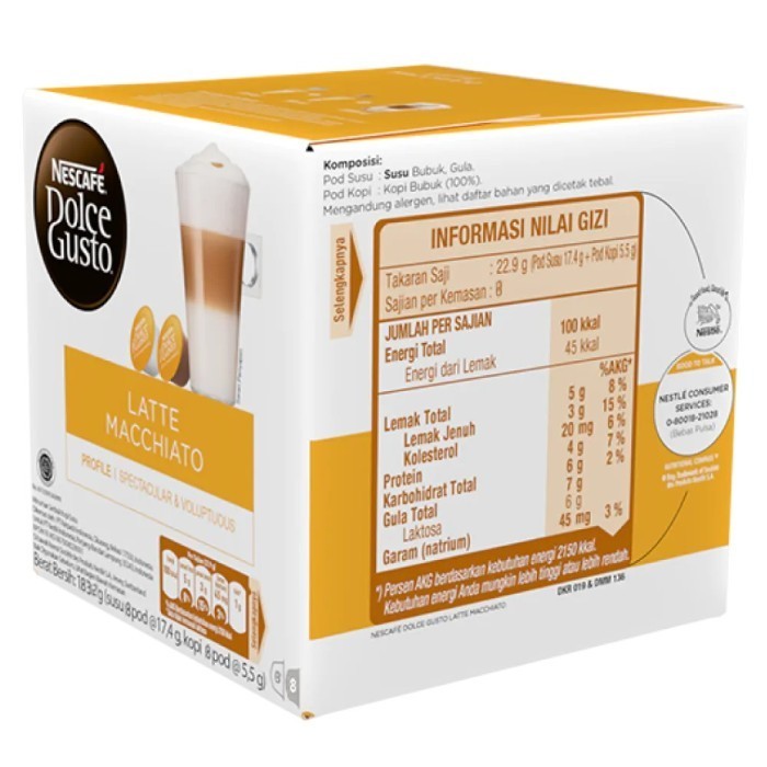 

Nescafe Dolce Gusto Latte Macchiato 16 Capsule Coffee Kapsul Kopi