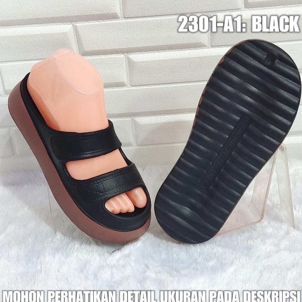 er-87 Sendal bakpao VIRAL 2301 A1 Sandal Wedges Wanita import SDLWW Berkualitas