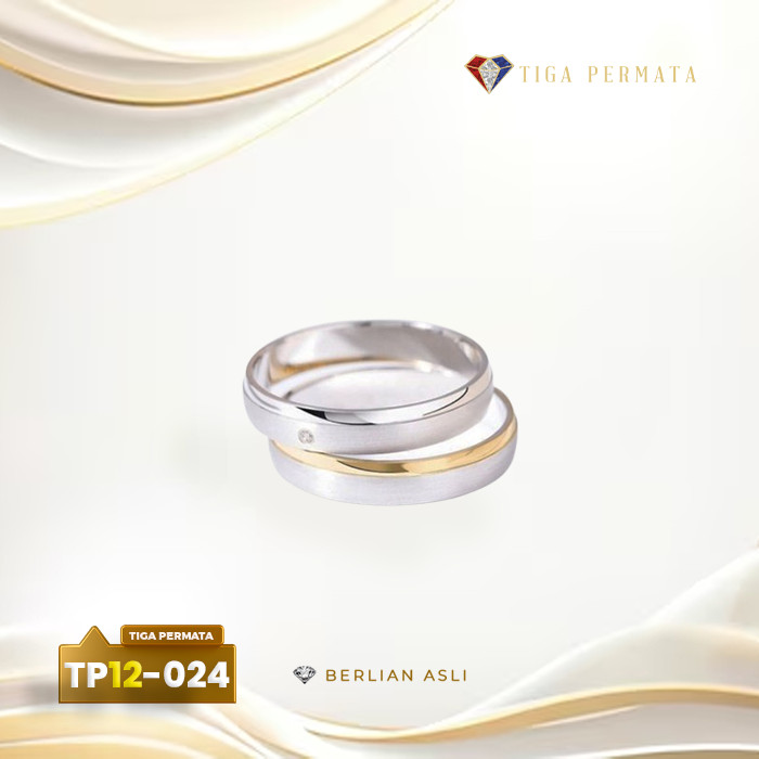 Cincin Kawin Couple Berlian Asli Emas Perak Palladium TP 12-024