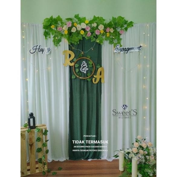 Dekorasi lamaran paket backdrop tunangan wedding akad simple ukuran 2,5 meter
