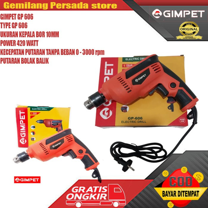 Original Kelas Model Maktec Mesin Bor Listrik 10 Mm Gimpet Gpt 05/606 - Electric Drill 10Mm