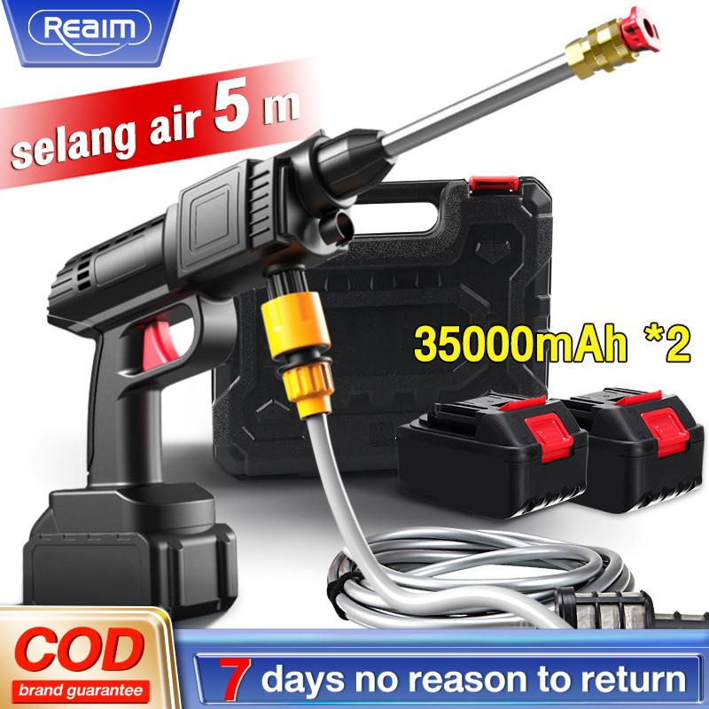 Original Reaim Alat Cuci Motor Mobil 450W Jet Cleaner 90Bar Mesin Cuci Mobil Cordless Alat Cuci