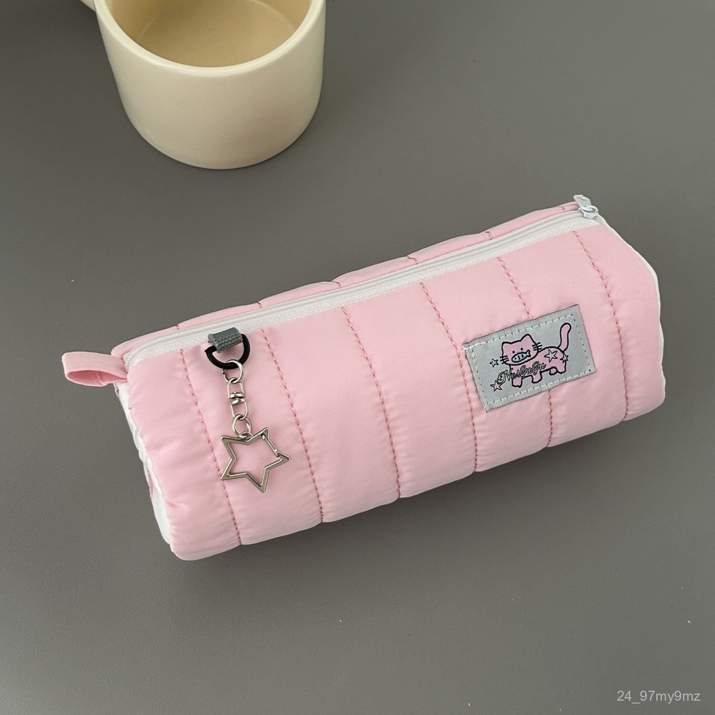 

Pink Girly HeartinsPencil Case Towel Embroidery Cute Good-looking Large Capacity Stationery Storage 1IXX