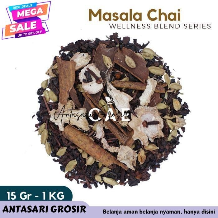 

MASALA CHAI | HERBAL TEA BLEND BLACK TEA GINGER BLACK PEPPER 15GR-1KG PRODUK TERBAIK!!!