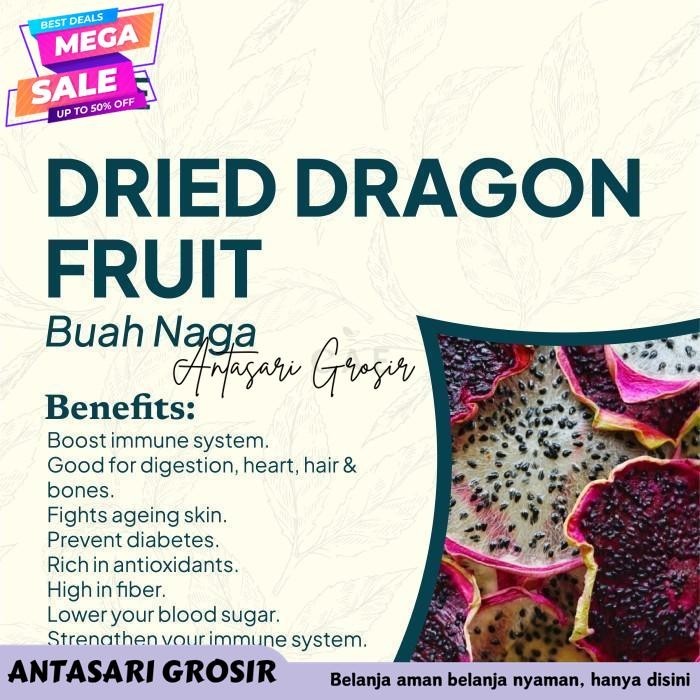 

DRIED DRAGON FRUIT BUAH NAGA BUAH KERING IRIS FRUIT NATURAL ORGANIK PRODUK TERBAIK!!