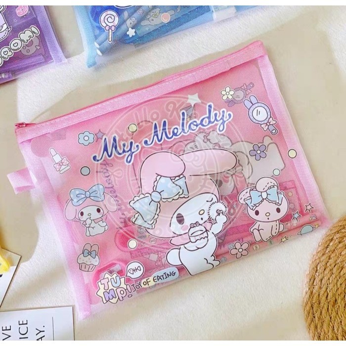 

set tempat pensil alat tulis melody kuromi cinnamoroll pompompurin