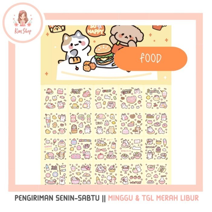 

Ready 1 Box Stiker 2D Waterproof Sticker Botol Minum Viral Diary Scrapbook