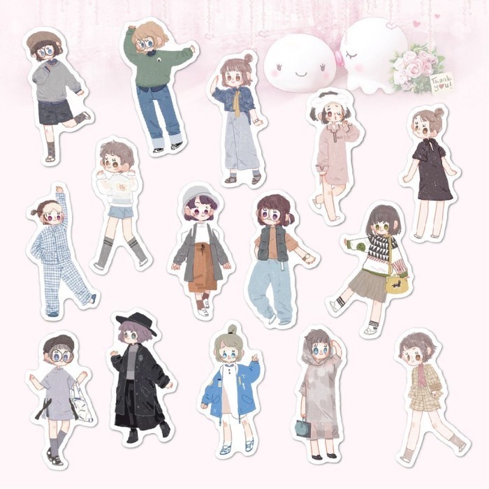 

Ready 80 Pcs Chibi Character Deco Sticker Planner Diy Scrapbook - B0037