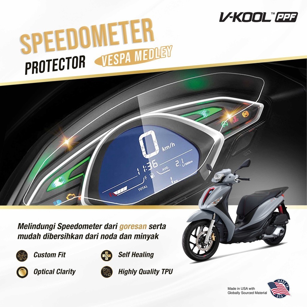 V-KOOL PPF Speedometer Vespa Medley