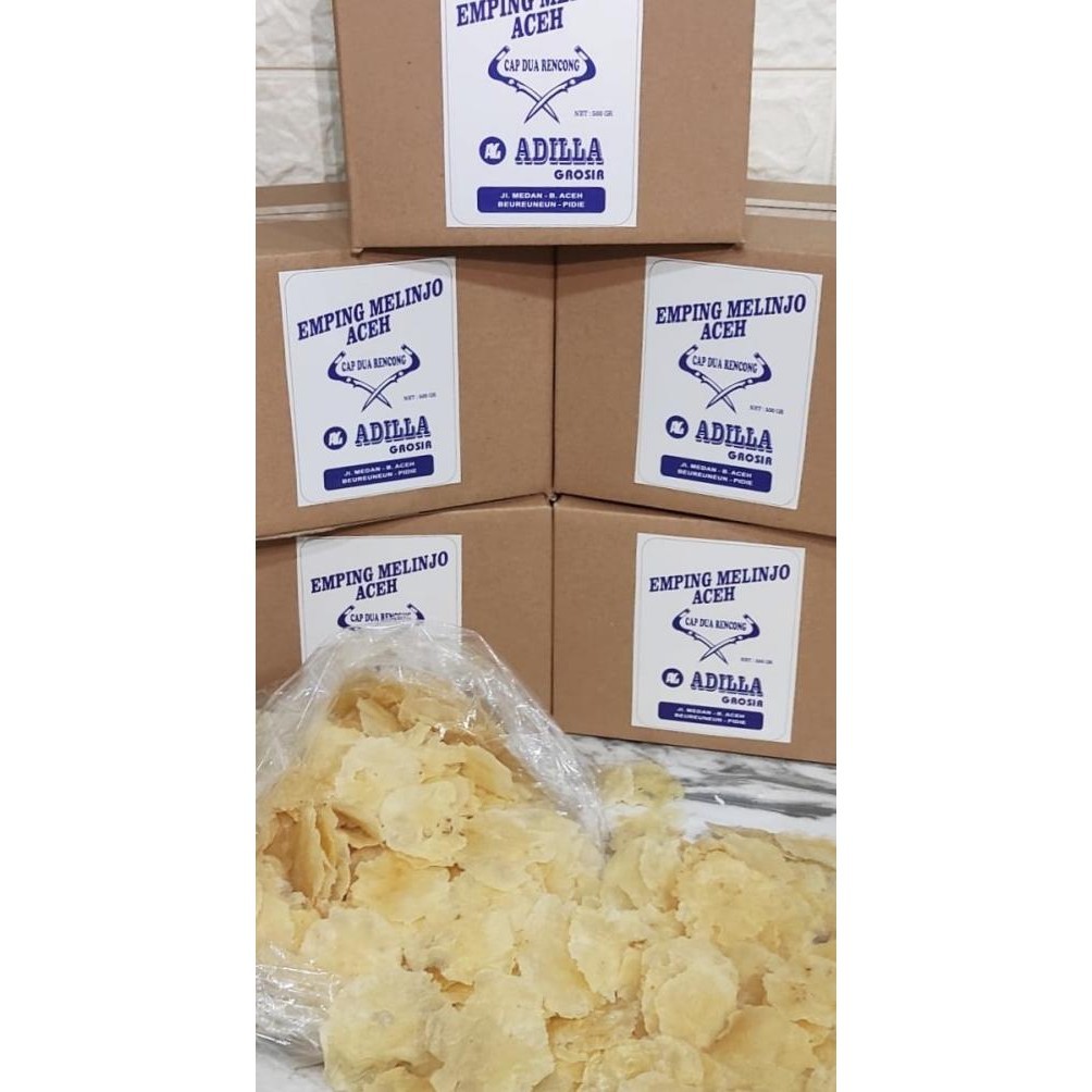

Emping Aceh Tipis Adilla 500Gr Kemasan Dus Karton