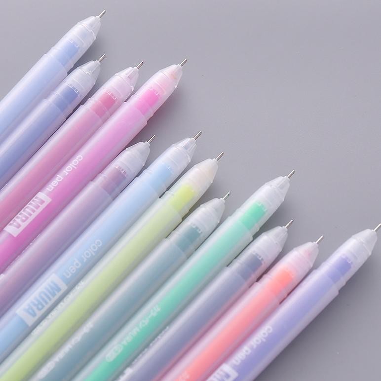 

dvc-78 12 PCS Colored gel pens set Kawaii blue 0.5 mm ballpoint pen for journal Cute School stationary supplies Premium
